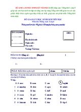 Đề giao lưu học sinh giỏi Tiểu học môn Tiếng Anh Lớp 4
